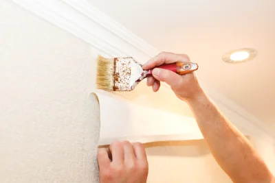 Pose de papier peint à Vergné — revêtements muraux et toiles de verre